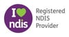 I heart NDIS Registered provider logo I heart NDIS Registered provider logo